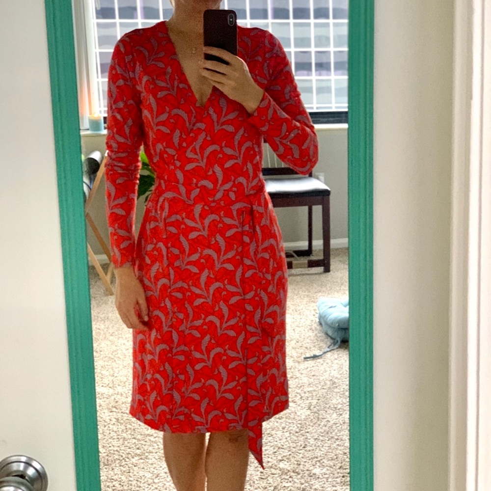 Ann Taylor elegant orange floral dress